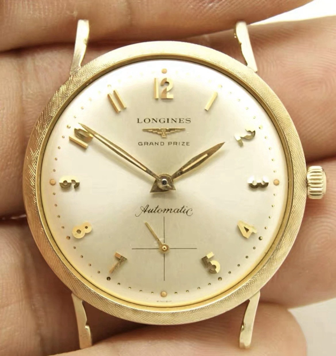 Vintage Longines Grand Prize Automatic Watch Head Men’s Gold-Capped Small Second