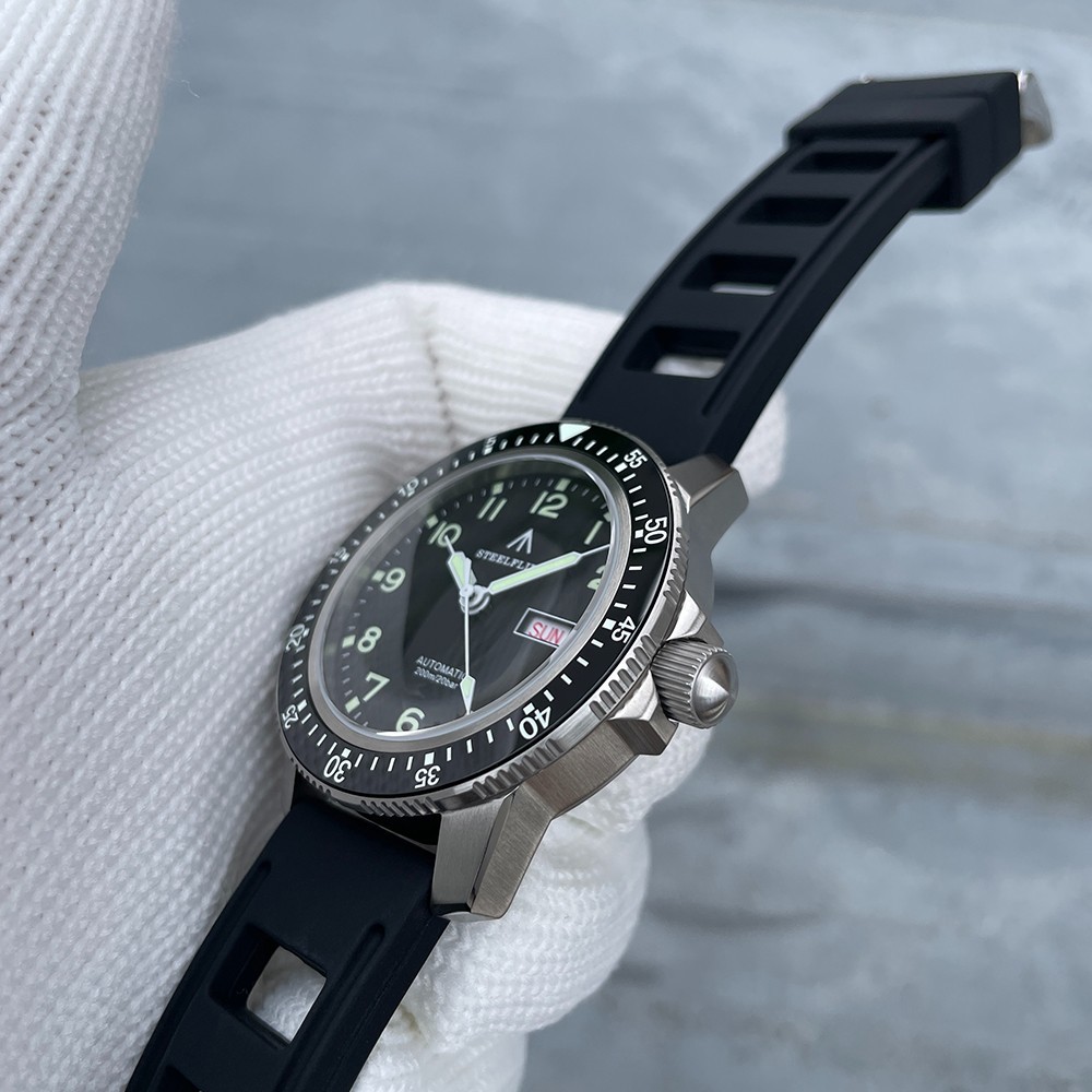 Steeldive Steelflier SF787, Pilot, NH36, Sapphire, Lume, Diver, Diving, Rubber