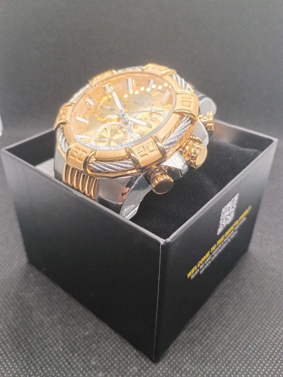 New Invicta Bolt 25864 51mm Chronograph TwoTone Stainless Steel Watch In Box!