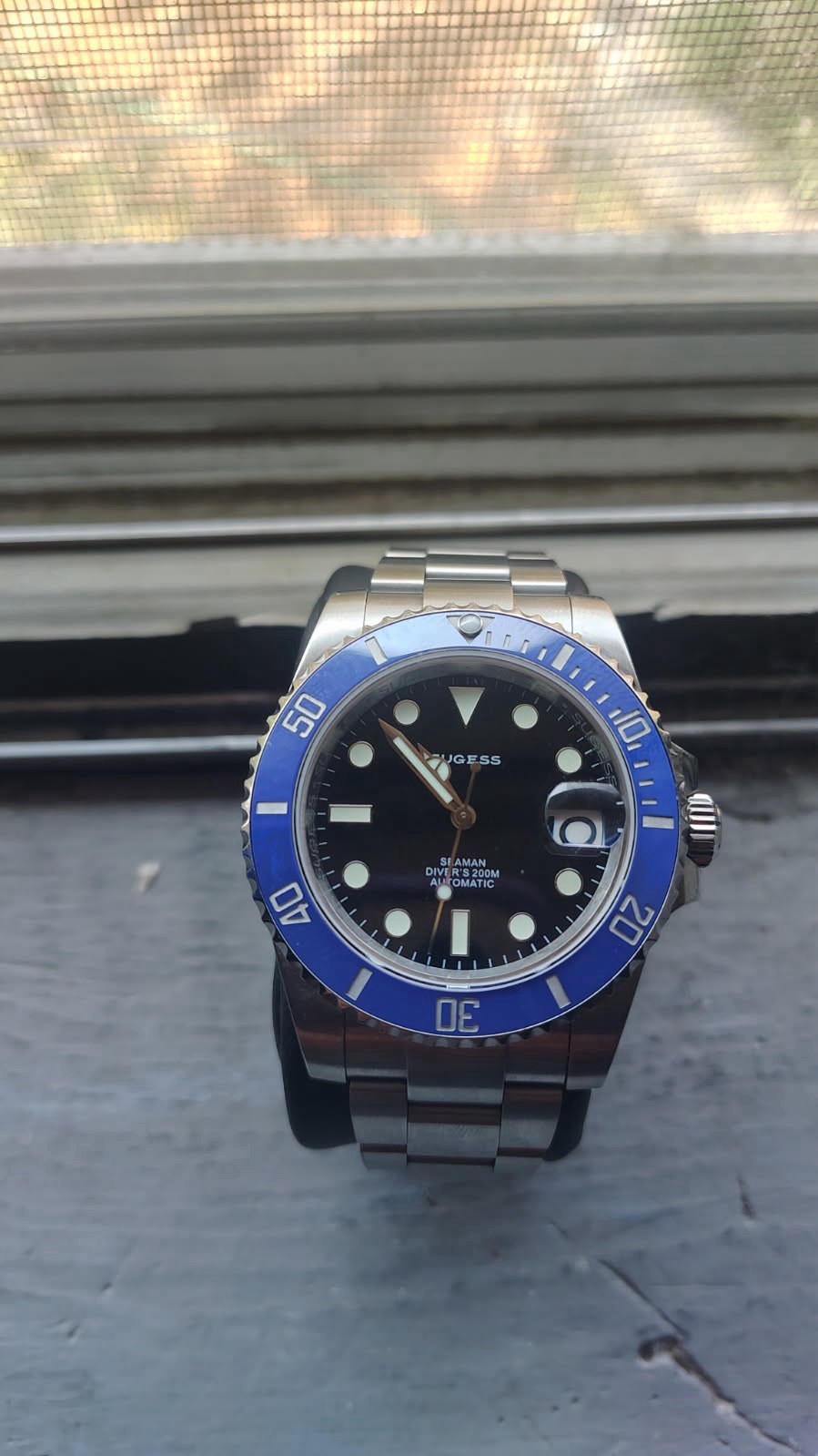 Sugess Men’s Ocean Star Dive Watch Blue Bezel NH35