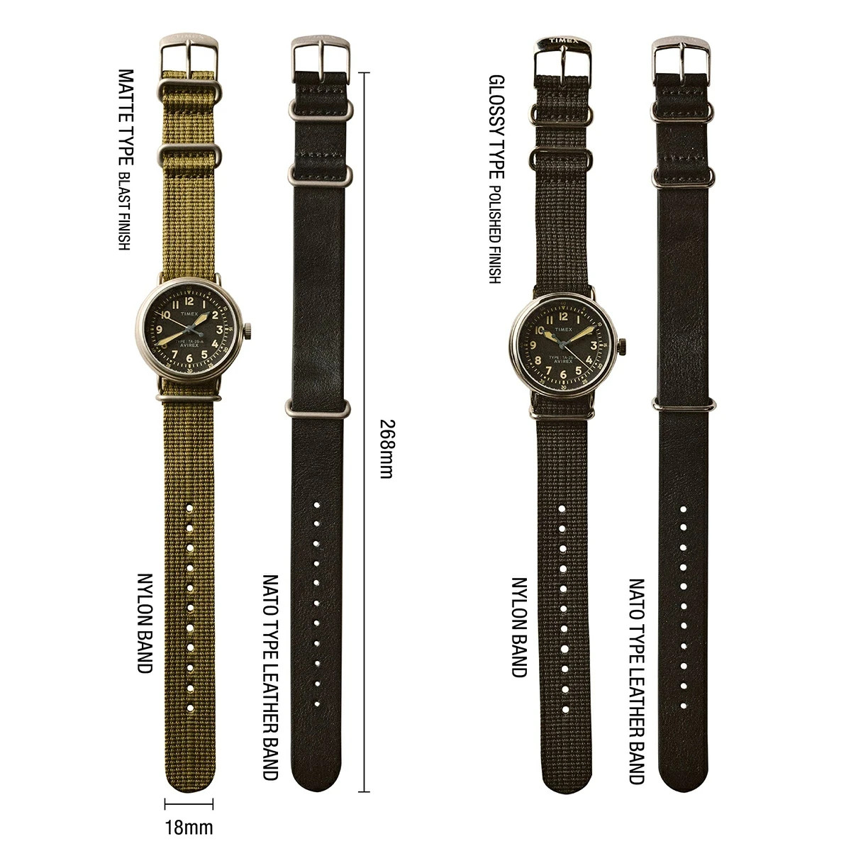 AVIREX TIMEX TYPE-25A MATTE MIDGET Reissue AVIREX 50th Anniv. 38mm Black Watch