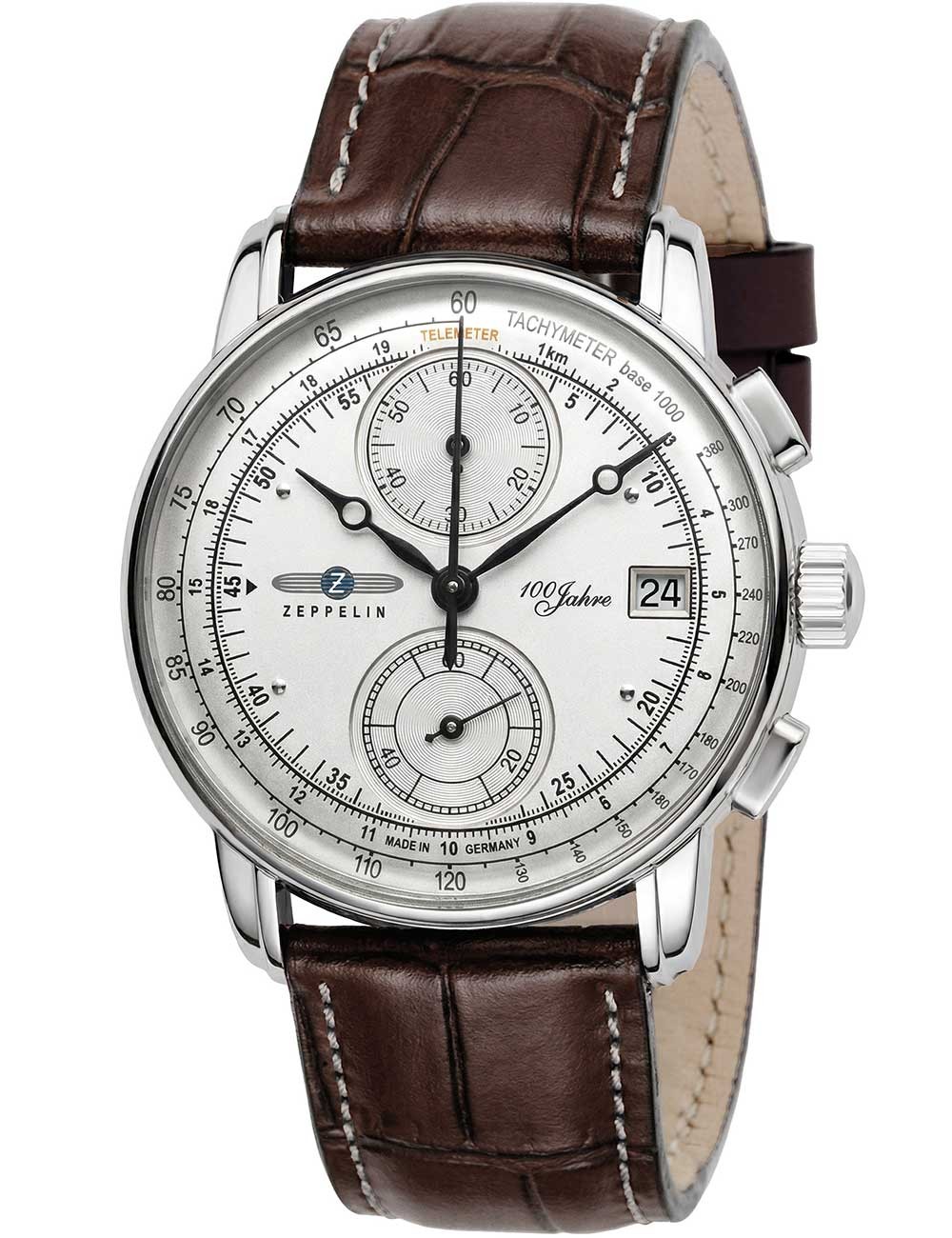 Zeppelin 8670-1 100 years Chronograph Mens Watch 43mm 5ATM