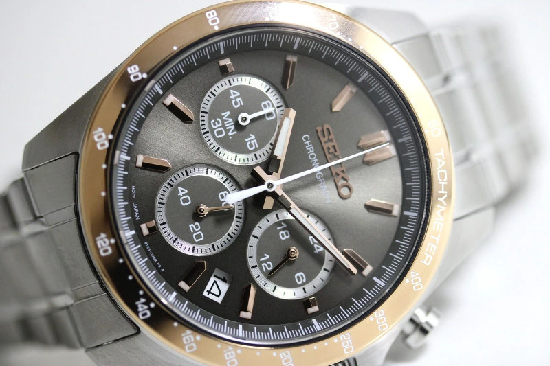 SEIKO Spirit SBTR026 Quartz Chronograph Brown Men’s Watch Authentic Japan