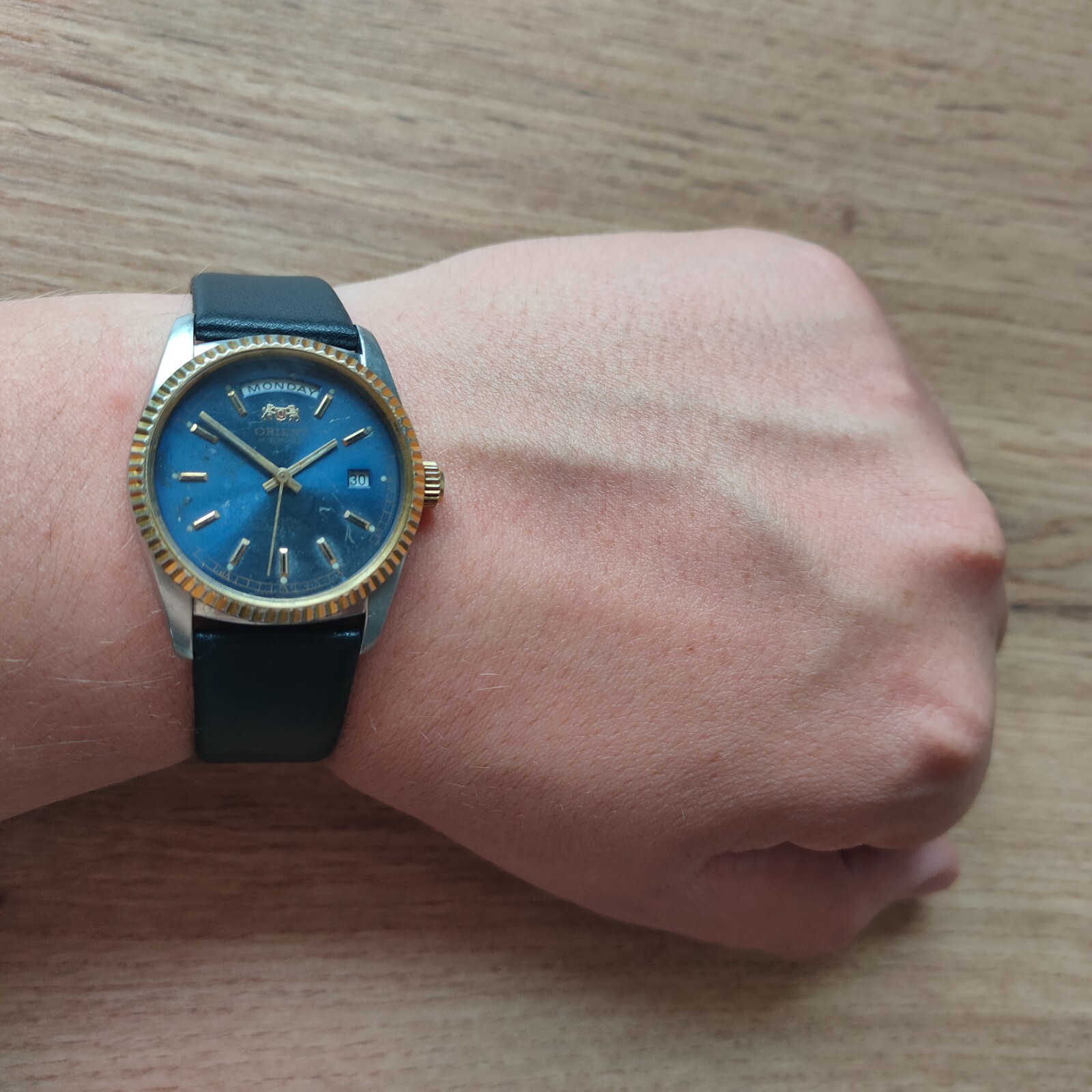 Rare Orient President watch, day date orient Automatic Watch, rare blue dial