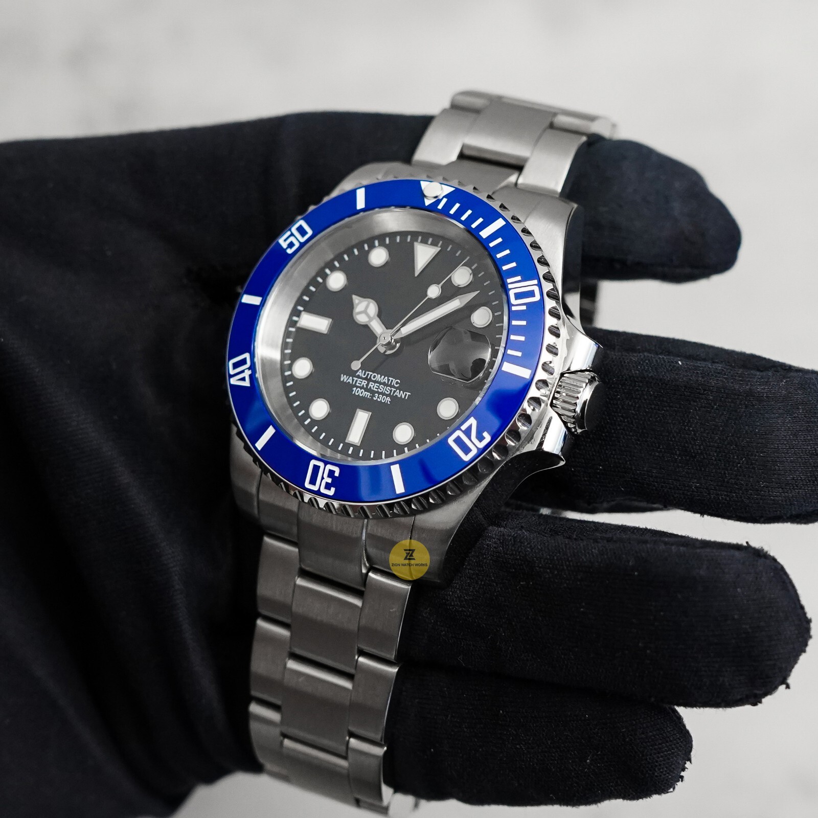40mm Cookie Monster Sub Date Style Mod Watch NO LOGO w/ NH35 Automatic Movement