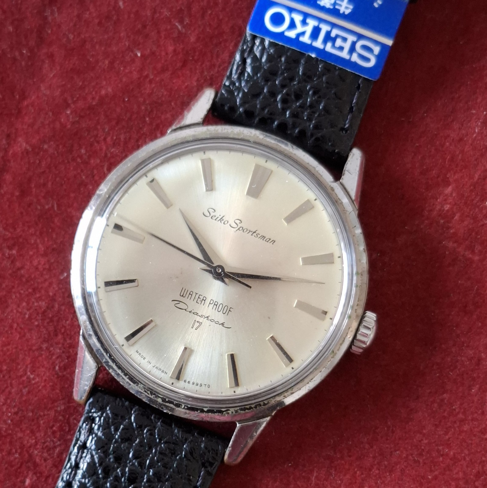 Vintage 1964 Seiko Sportsman 14091 Seikosha 17J Manual SW Crown Seahorse Watch