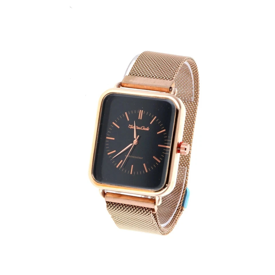 Montres Carlo Unisex Adults Stainless Steel Mesh Band Watch with Magnetic Strap