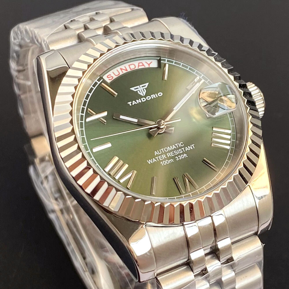 Tandorio 200M Dive 36mm 39mm Date Week Sunburst Dial Roman Number NH35 Men Watch