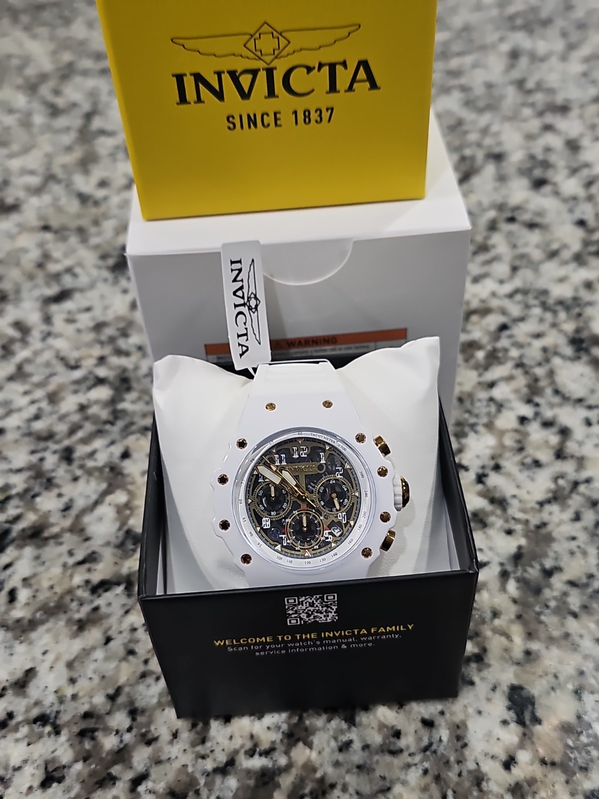 Retail $309.00 Invicta Racing Vaulthan Men’s Watch – 44mm, White (69649)