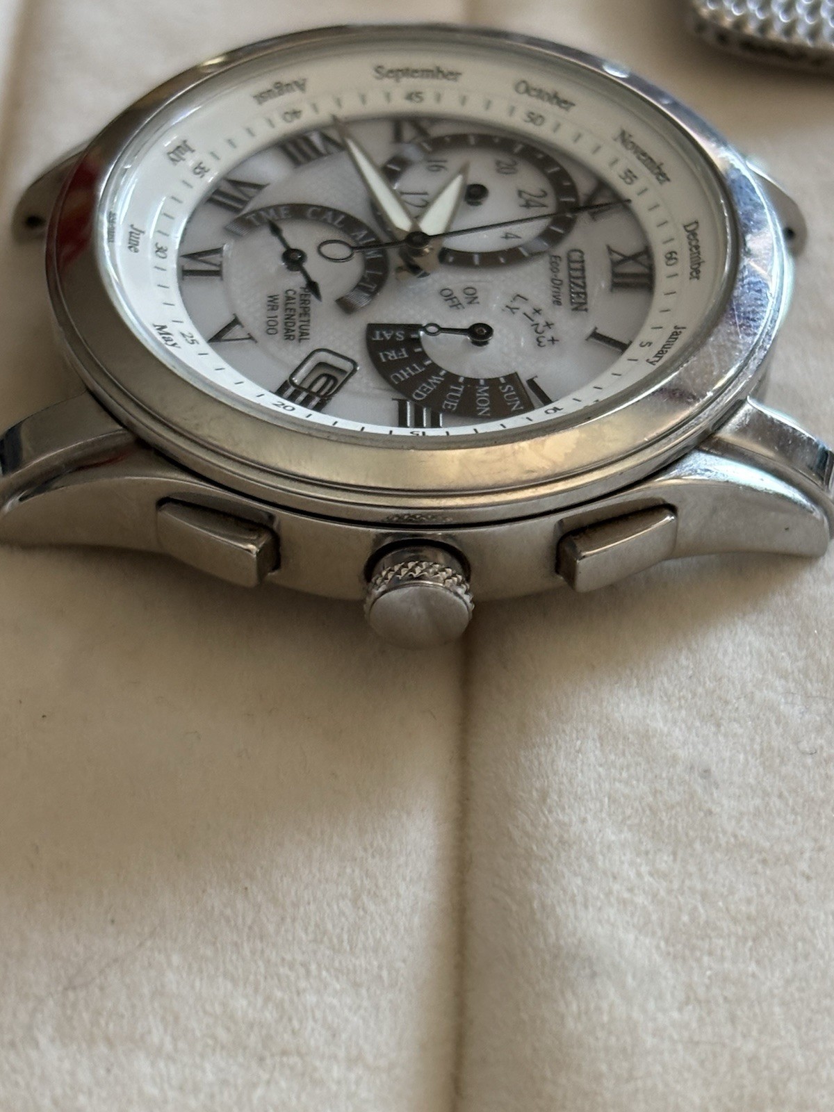 Citizen Eco-Drive Calibre 8700 Perpetual Calendar WR100 Roman Dial SS 42mm