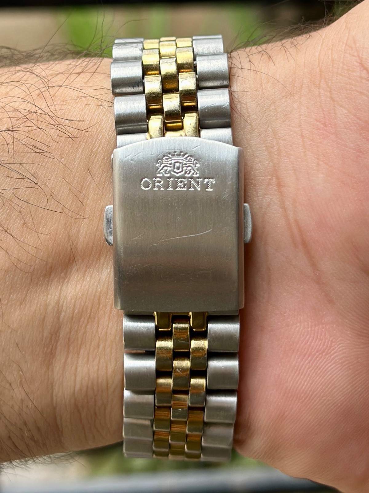 Rare Orient President Day Date Automatic Gold Dial Two Tone Vintage Watch