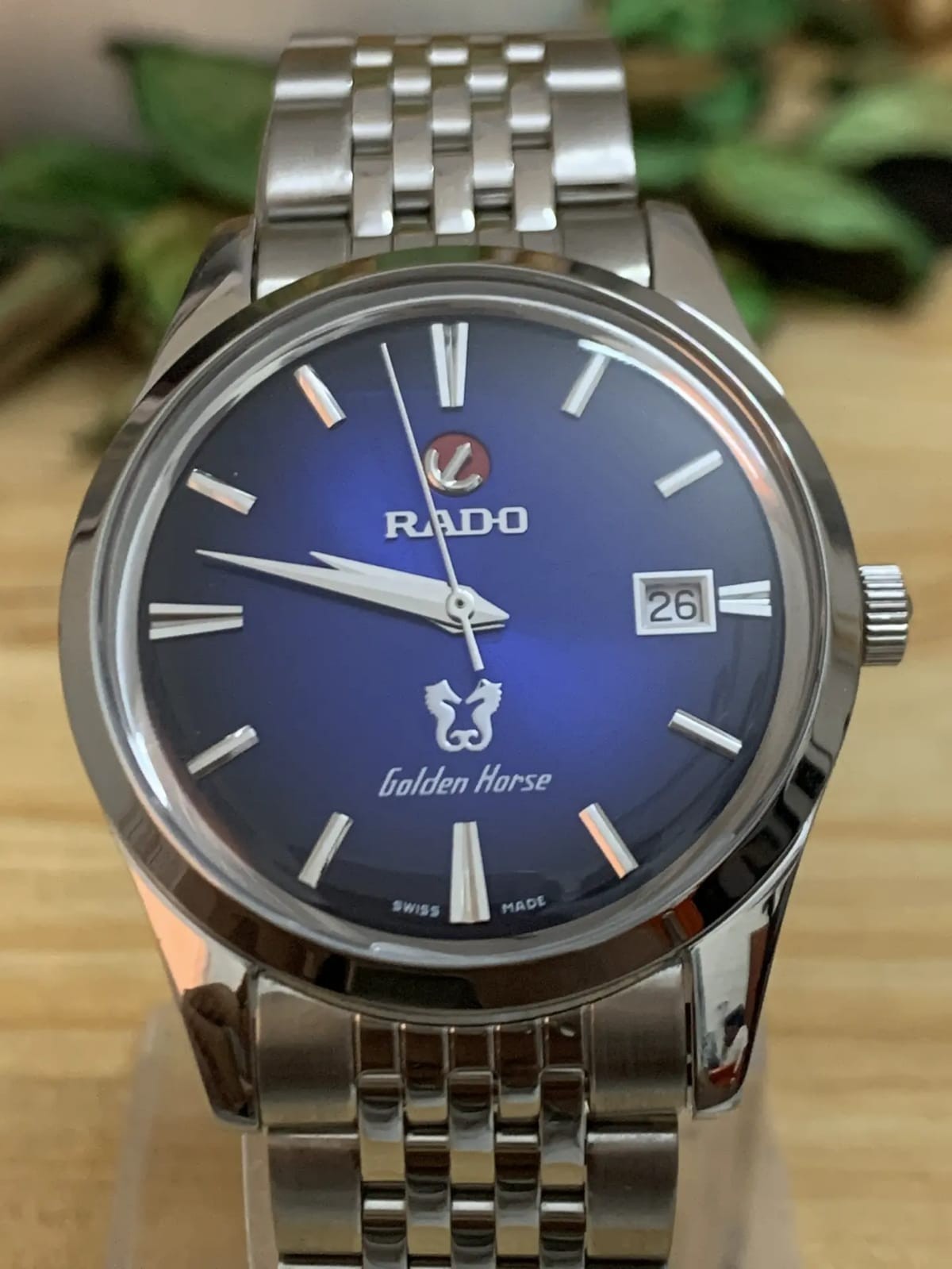 Automatic Rado Golden Horse Men’s Rare Blue Dial Swiss Wristwatch