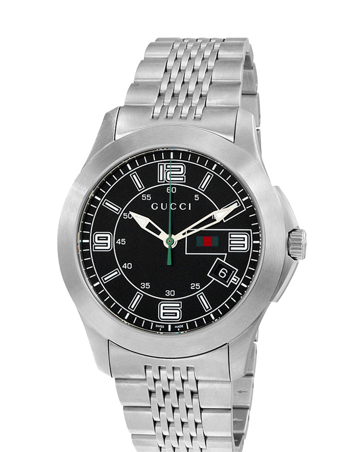 $825 MSRP | Gucci G-Timeless Men’s Black Dial Stainless Steel Watch – YA126201