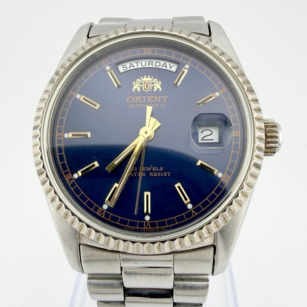 [EXC] Orient President Day-Date 46E701-91 Blue Dial Automatic Men’s – From JAPAN