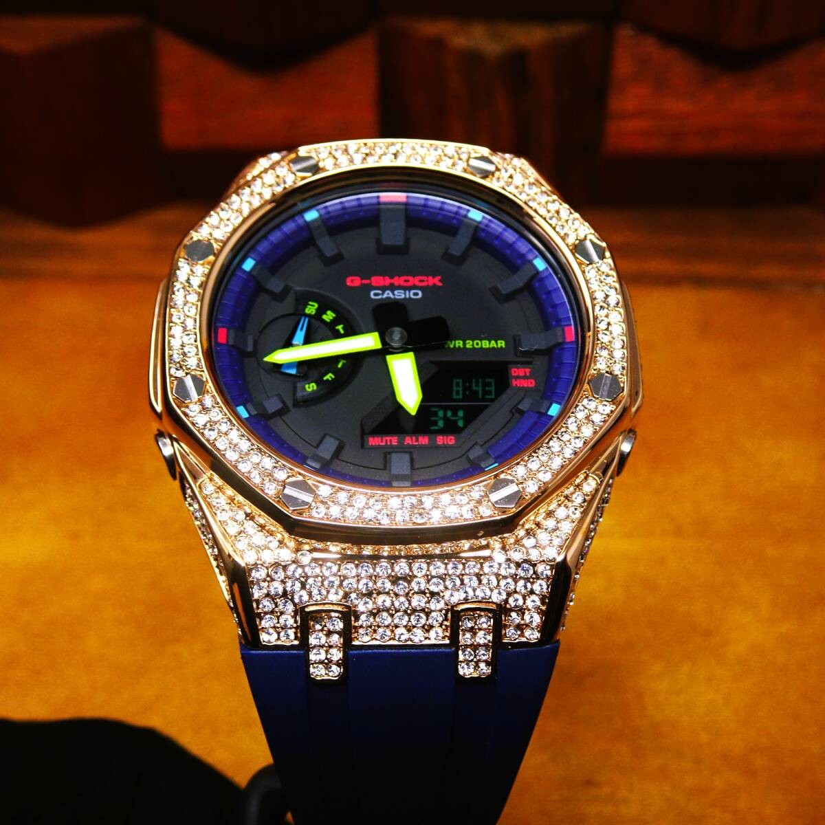 〓New〓MOD Casioak〓G-Shock Custom Watch〓Regular GA2100RGB with body〓Stainless