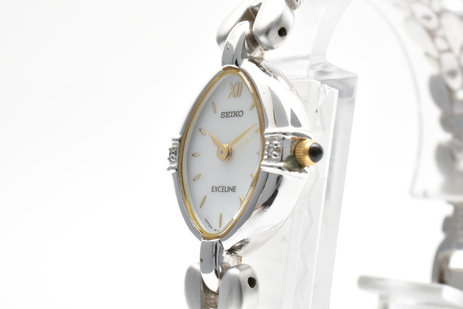 【N Mint】Seiko Exceline 1F20-6B60 White Dial Qz Ladies Watch Vintage 1998 JAPAN