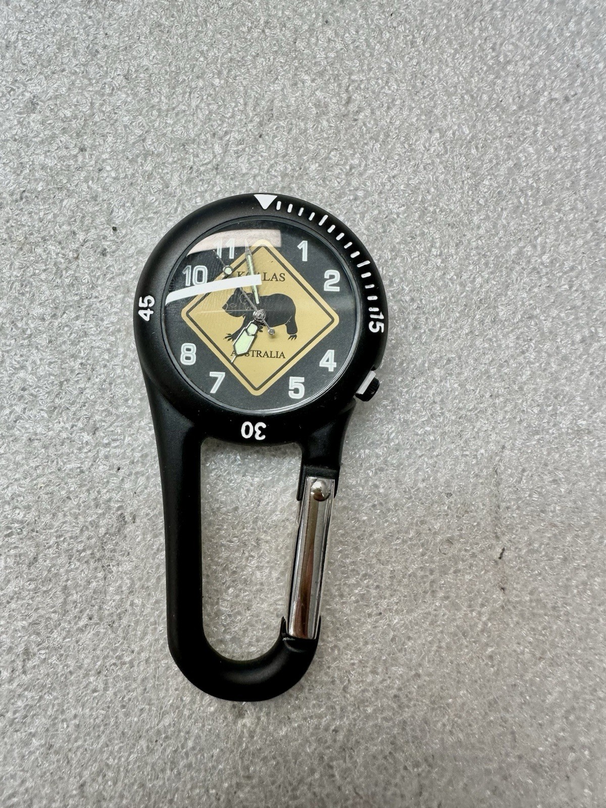 Working KOALA Australia Ozzie Time Carabiner Glow Hands Watch