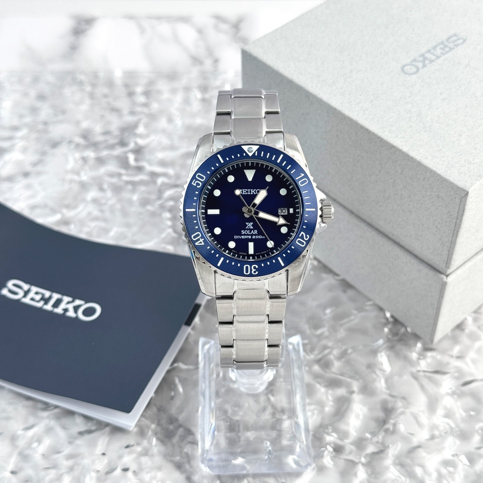 Seiko Men’s Prospex Sea SNE585 Blue Dial Solar Diver Watch 38.5mm