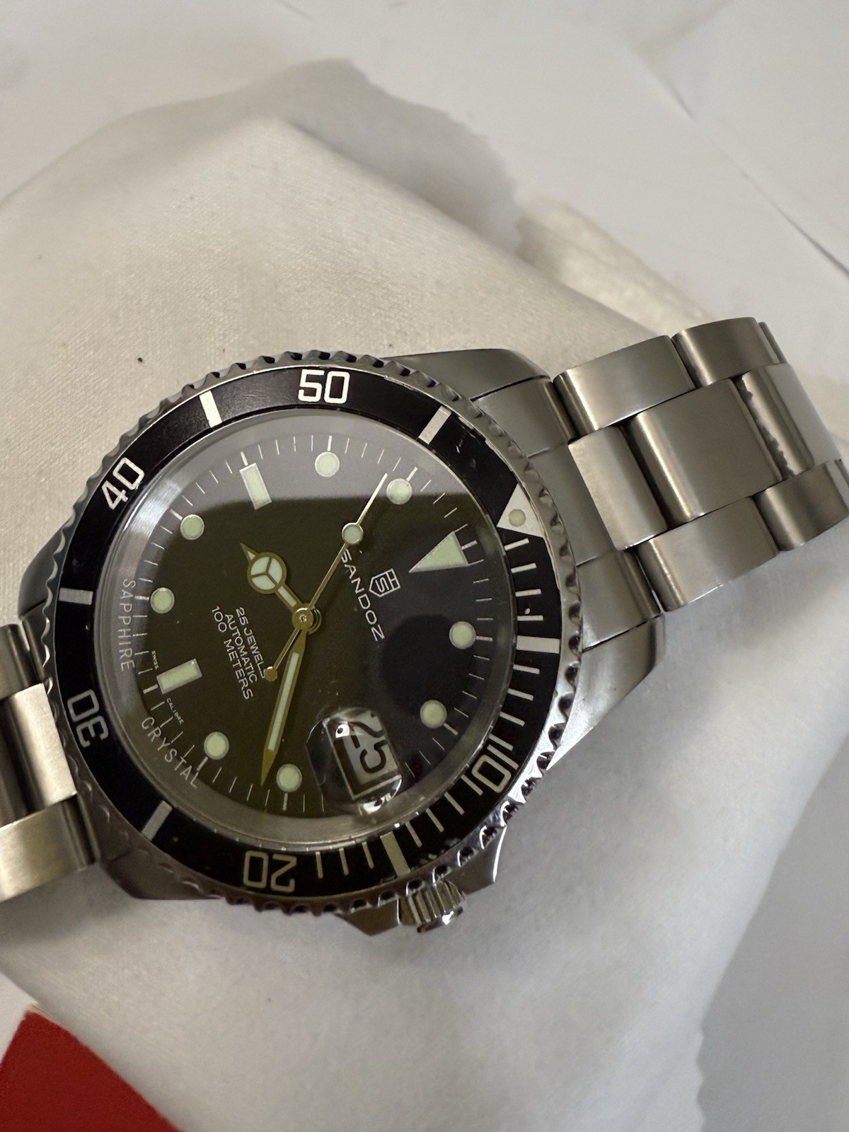 Sandoz Mechanical Automatic Divers Watch With Box And Papers! EXCELLENT