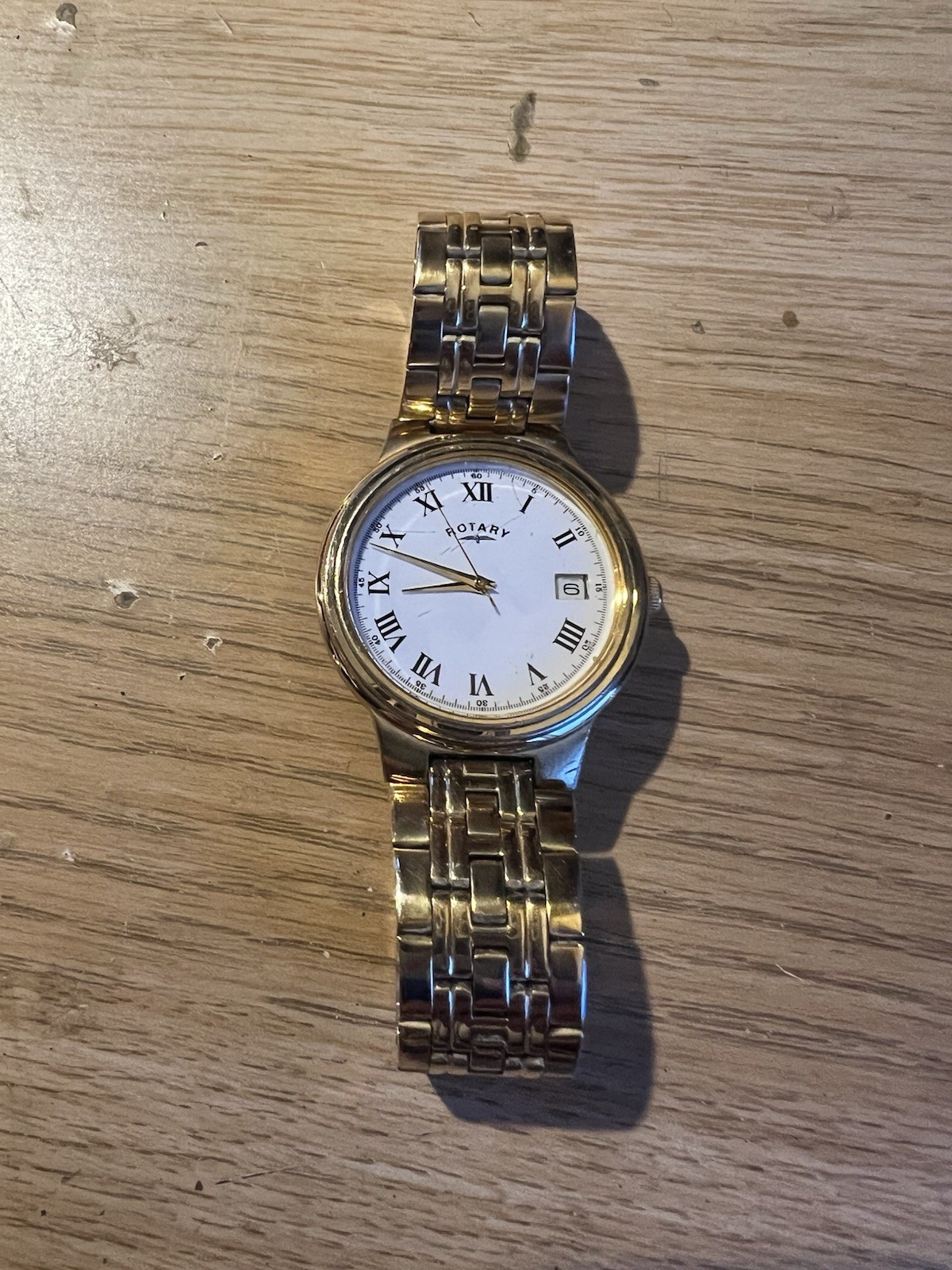 Rotary Quartz Gold Plated Calendar 5 ATM Watch 10309