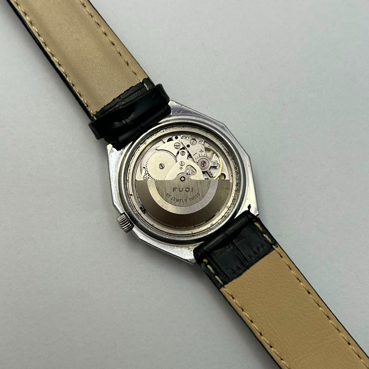 Fuji Automatic Crystal 25 Jewels Day/Date Green Dial Vintage Men’s Watch