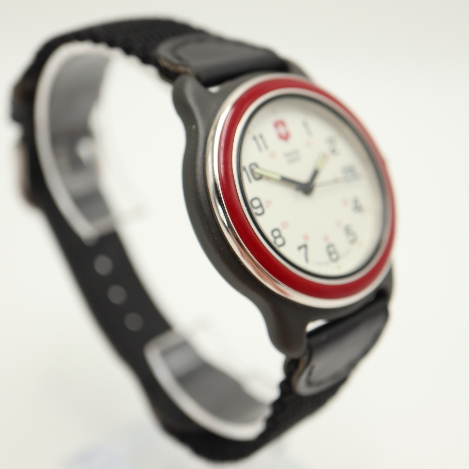 Vintage Swiss Army Marlboro Adventure Team 38mm Watch Date Red Bezel New Battery