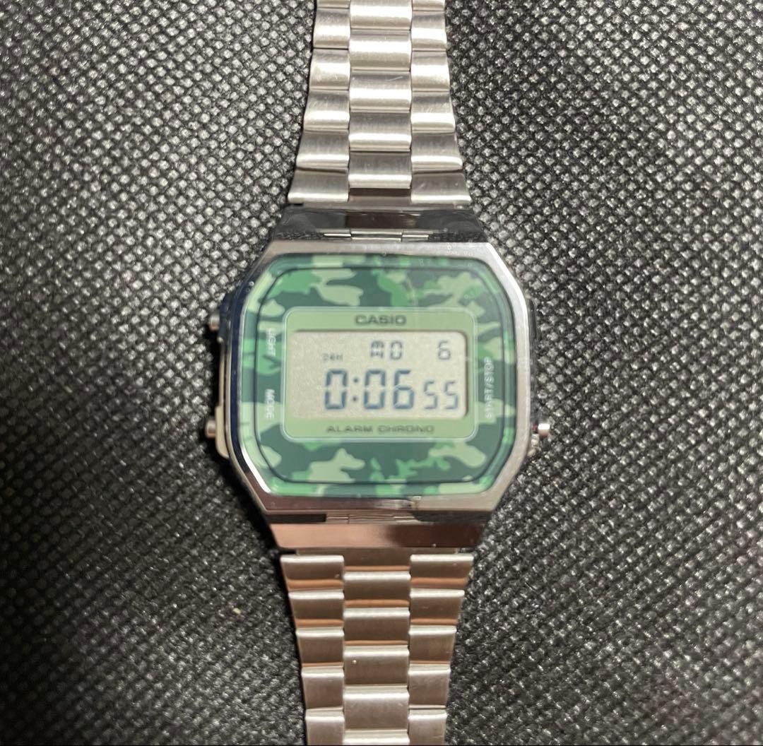 CASIO A169WE Camouflage Digital Watch Used