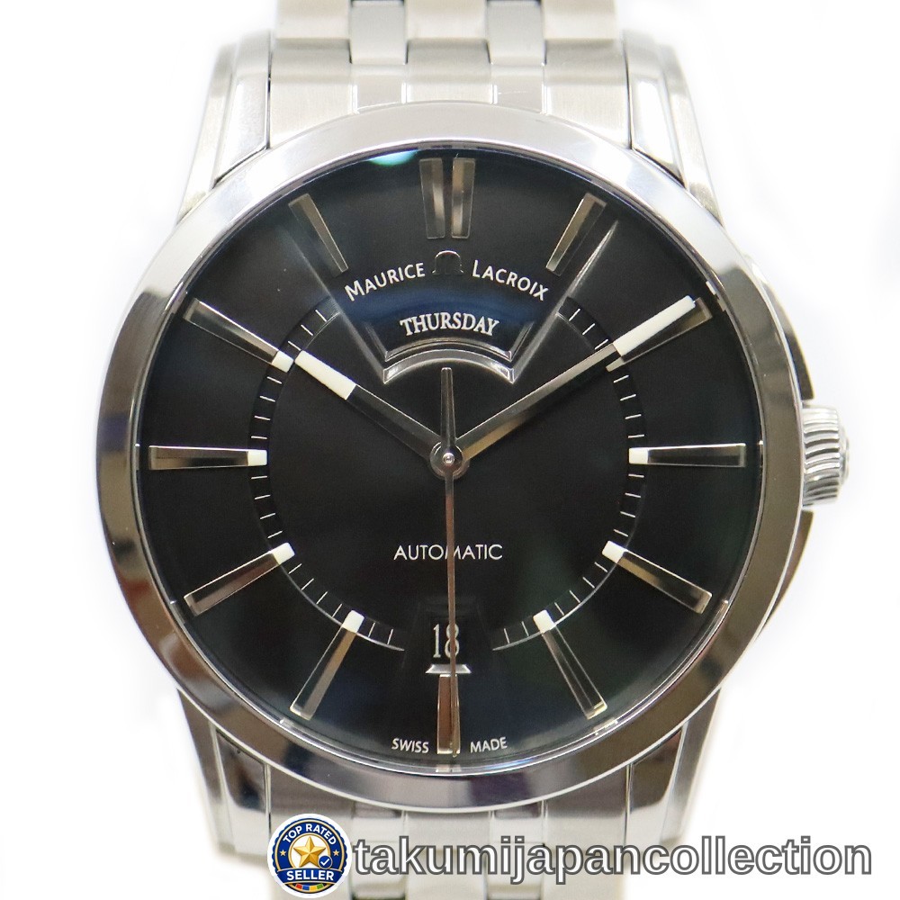 Maurice Lacroix Pontos Day-Date PT6158 Automatic Stainless Steel Watch #M-3717
