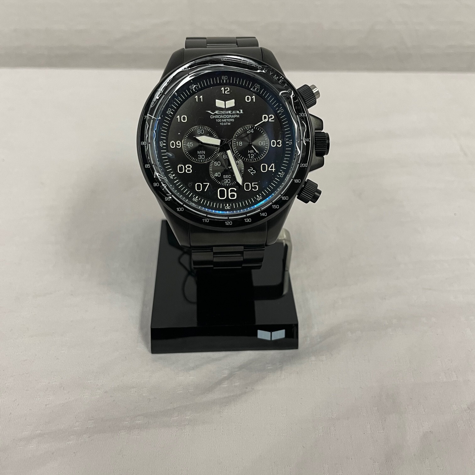 Vestal Adult Big Watch Men’s ZR3 Chronograph Watch Brushed Black/Lume ZR3021
