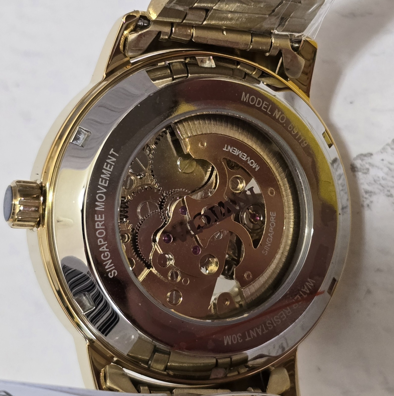 Invicta Objet D Art Arcalis Automatic Men’s Watch Skeleton Dial 42.5mm Gold