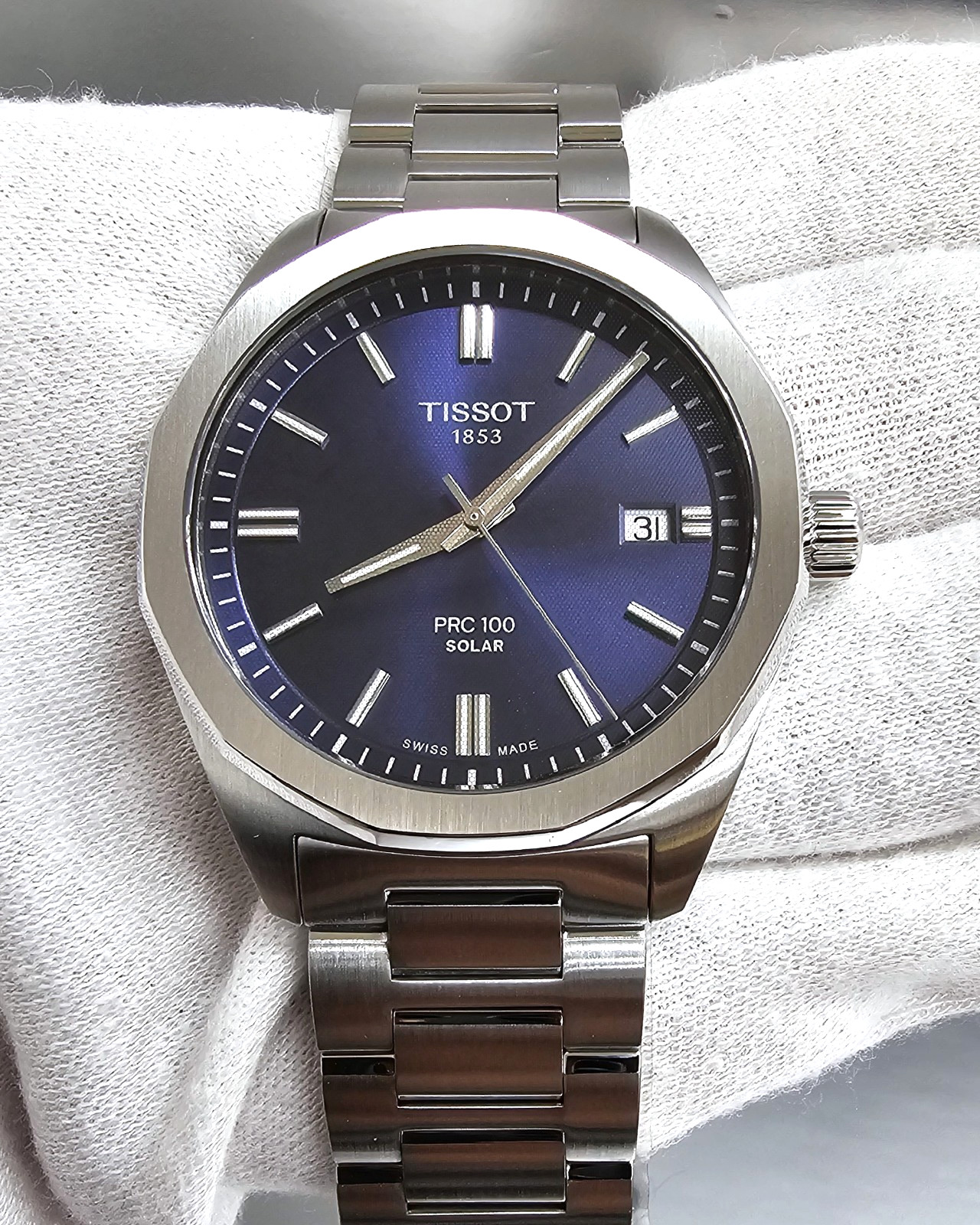 TISSOT PRC 100 Solar Quartz 39 MM Blue Dial SS Men’s Watch T151.422.11.041.00