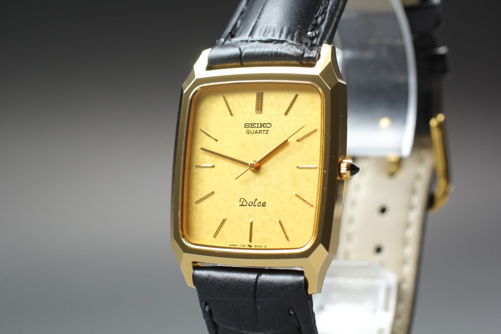 [Near MINT] Seiko Dolce 7731-5040 Gold Dial 27mm Quartz Men’s Watch From JAPAN