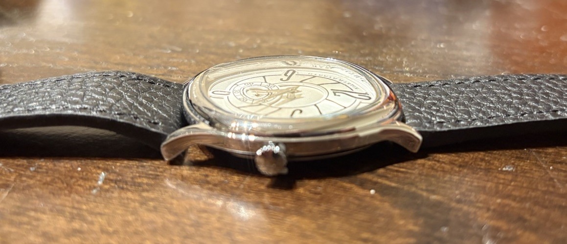 Hannah Martin 40mm Silver Black Quartz Watch 7mm Thin Homage To Berneron Mirage