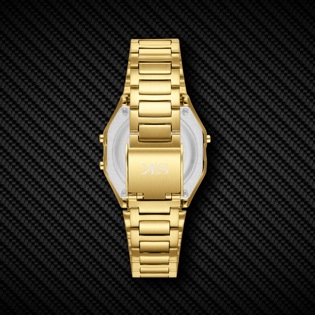 Kenneth Scott Men’s Digital Watch | Champagne Dial, 33mm, 30 m (3 ATM)