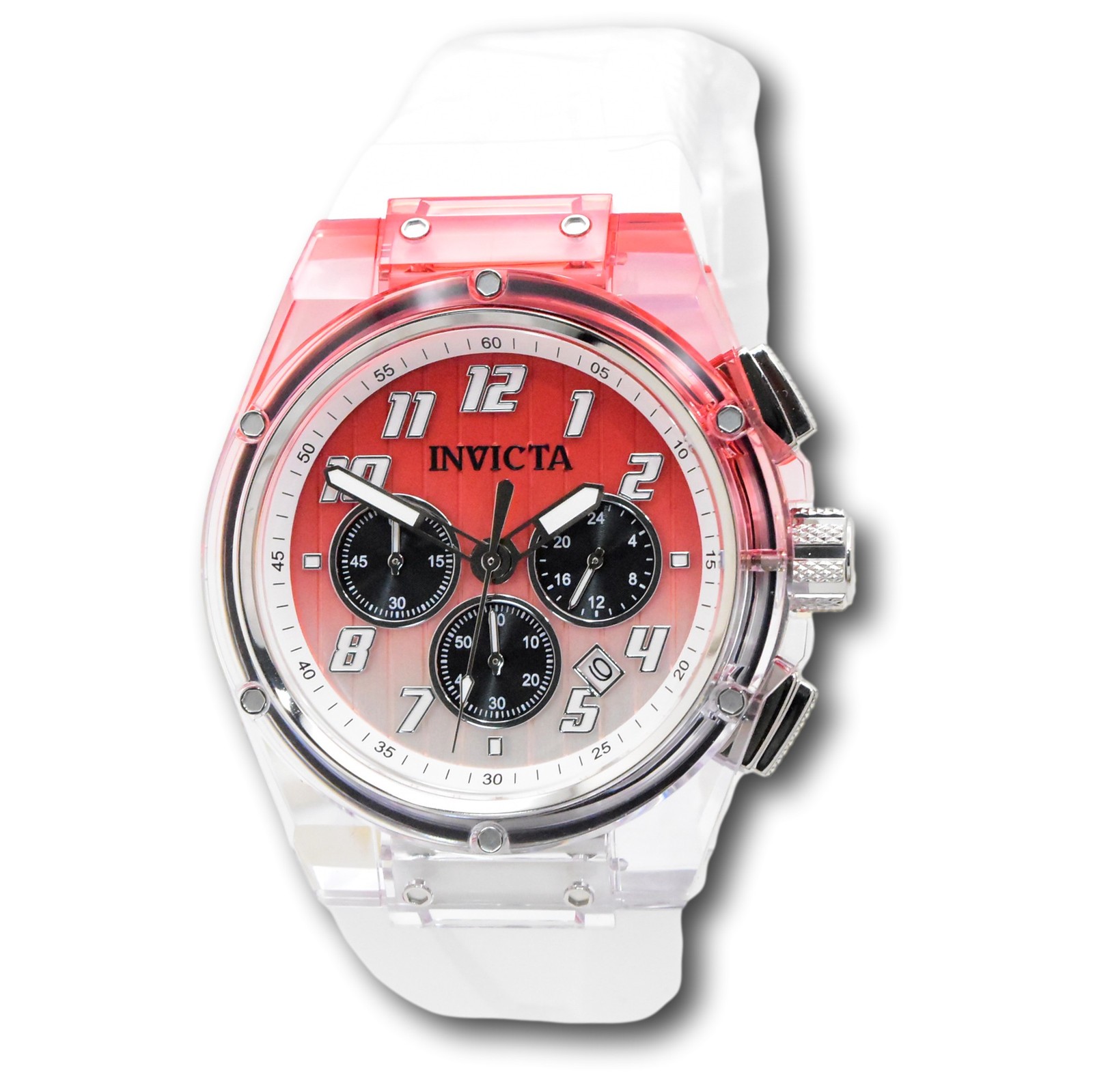 Invicta S1 Rally Prism Color Flip Men’s 44mm Red and White Chrono Watch 47346