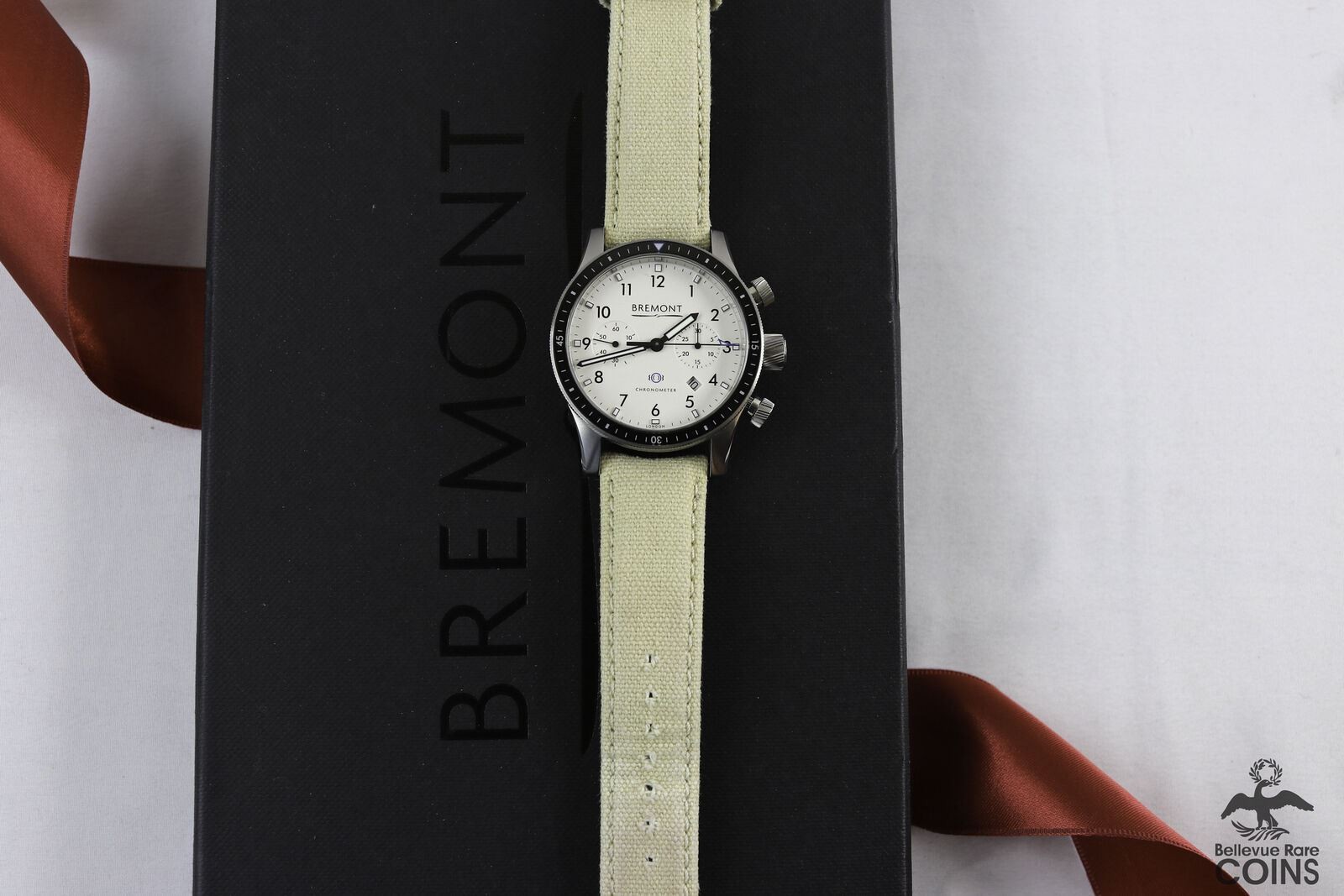 BREMONT Boeing Automatic Chronometer Model 247 White Dial Date SS Watch