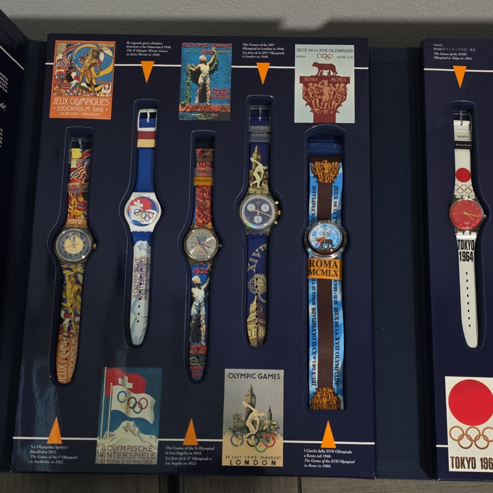 Swatch Historical Olympic Games Collection Quartz Analog Watch Box & Manual