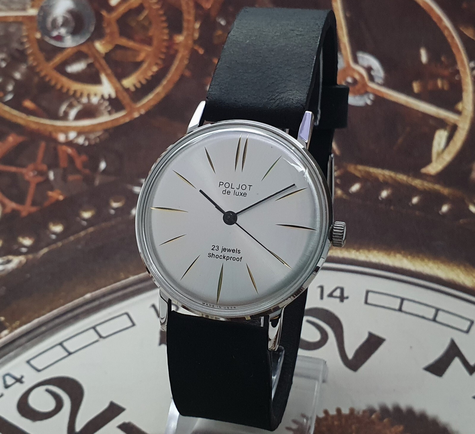Vintage Watch USSR Poljot De LUXE Ultra SLIM 2209 Soviet Mechanical Wristwatch