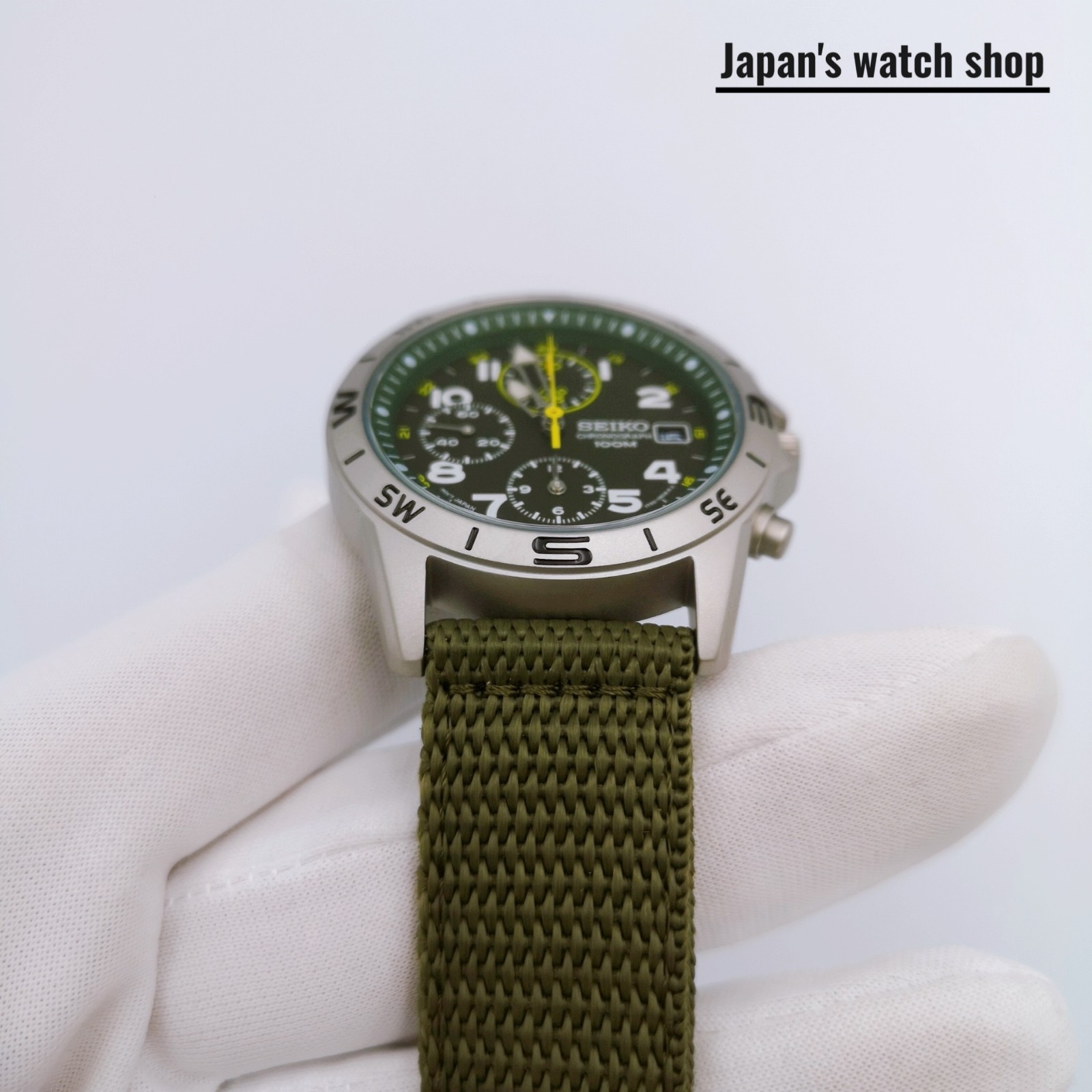 SEIKO SND377R Green Chronograph Men’s Watch New in Box