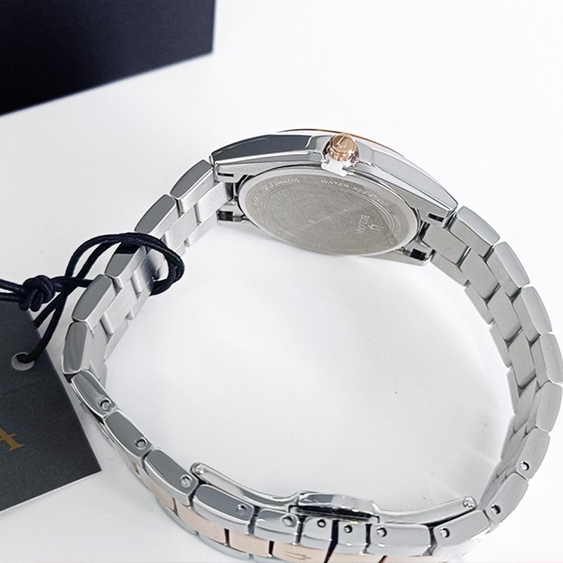 Bulova Surveyor Diamonds Gold Bracelet White Dial Women 98P207 Quartz Watch 31mm
