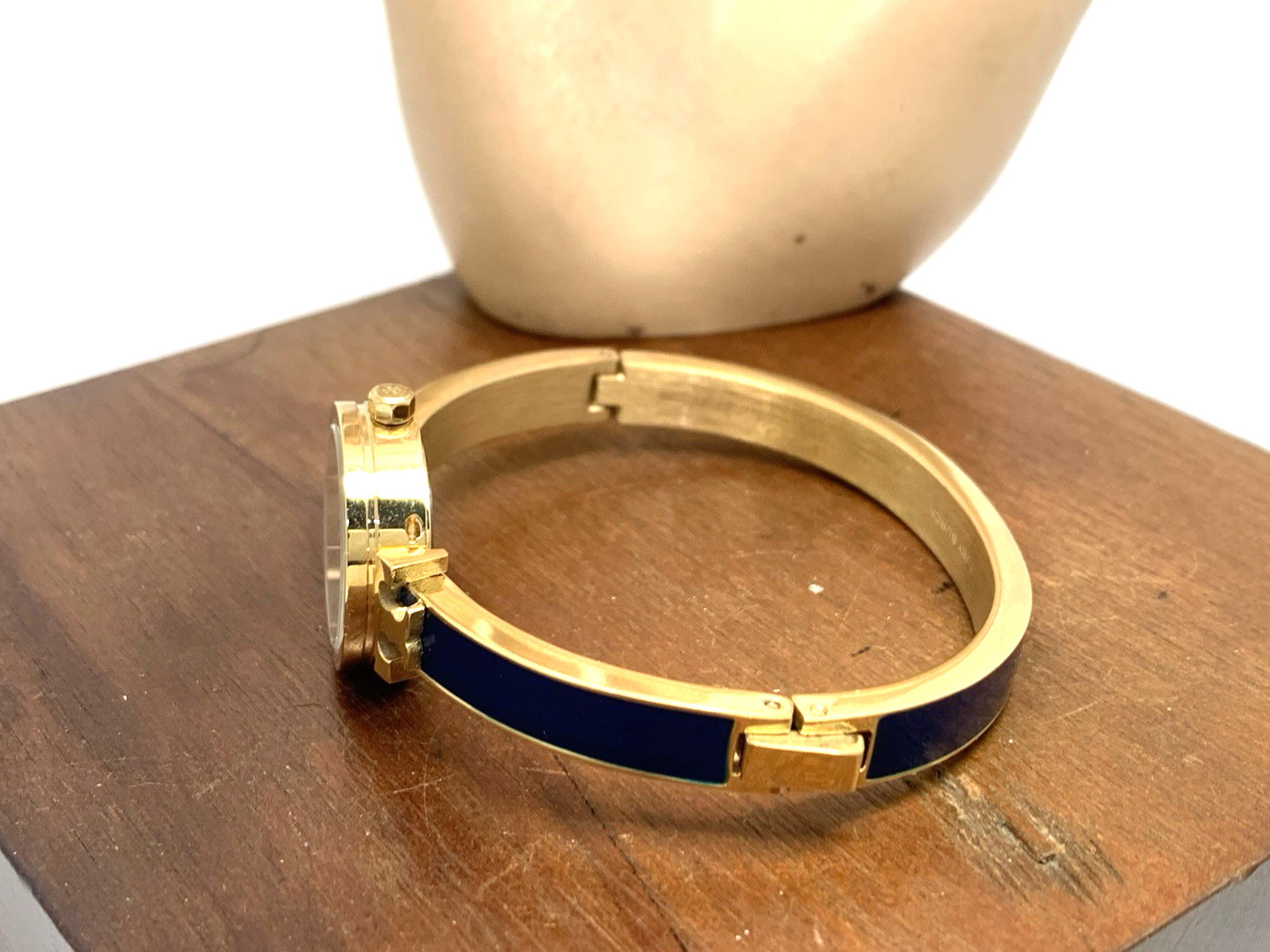 Tory Burch Women’s Watch TBW1400 Kira Gold Blue Dial Bangle Petite 22mm Steel