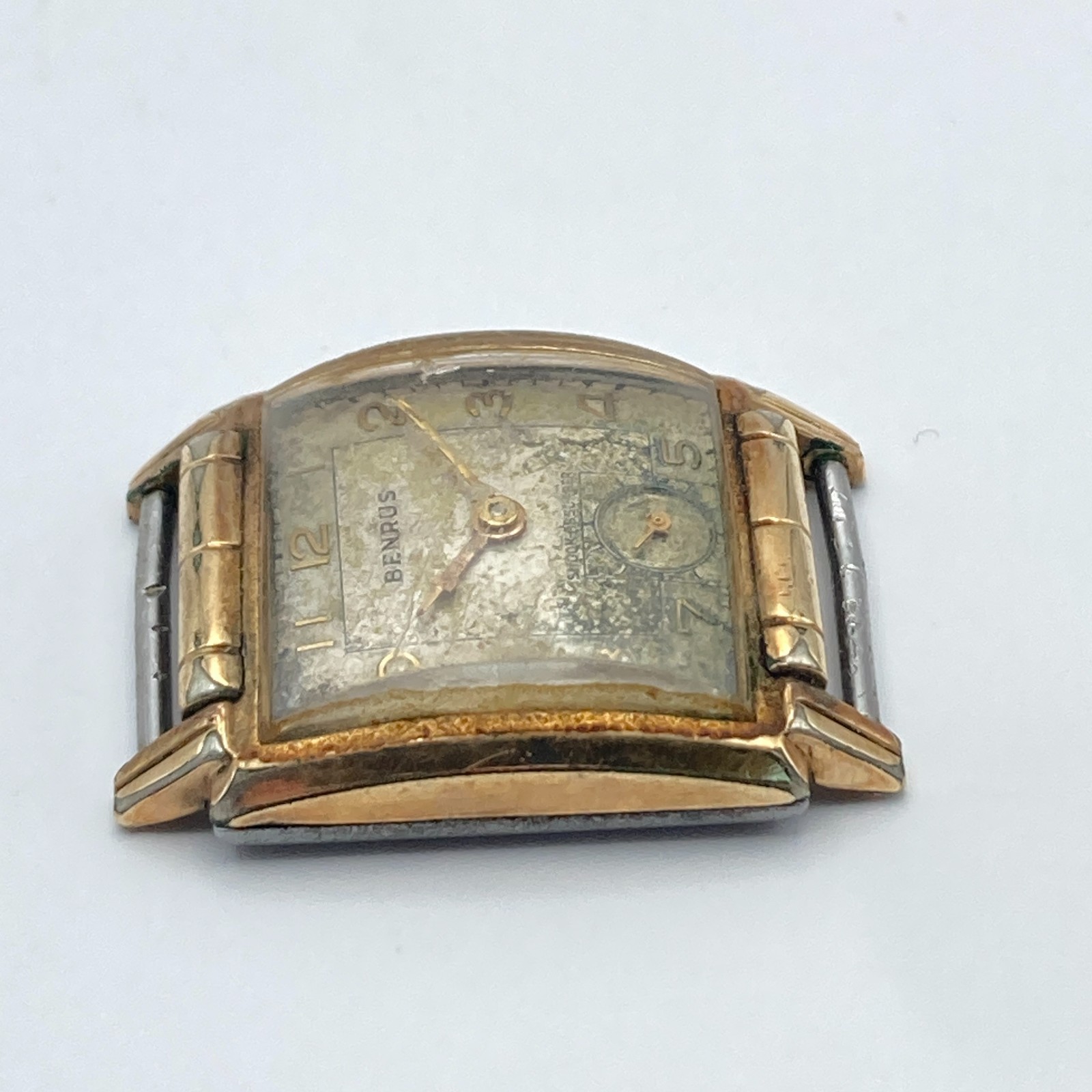 Vintage Benrus Men’s Watch 25mm Gold Tone Tank Small Second Manual Wind Up Runs