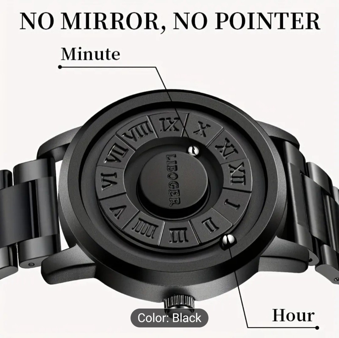Men Luxury Watch Magnetic Bead Mirrorless Dial. Roman numerals. LARP, COSPLAY