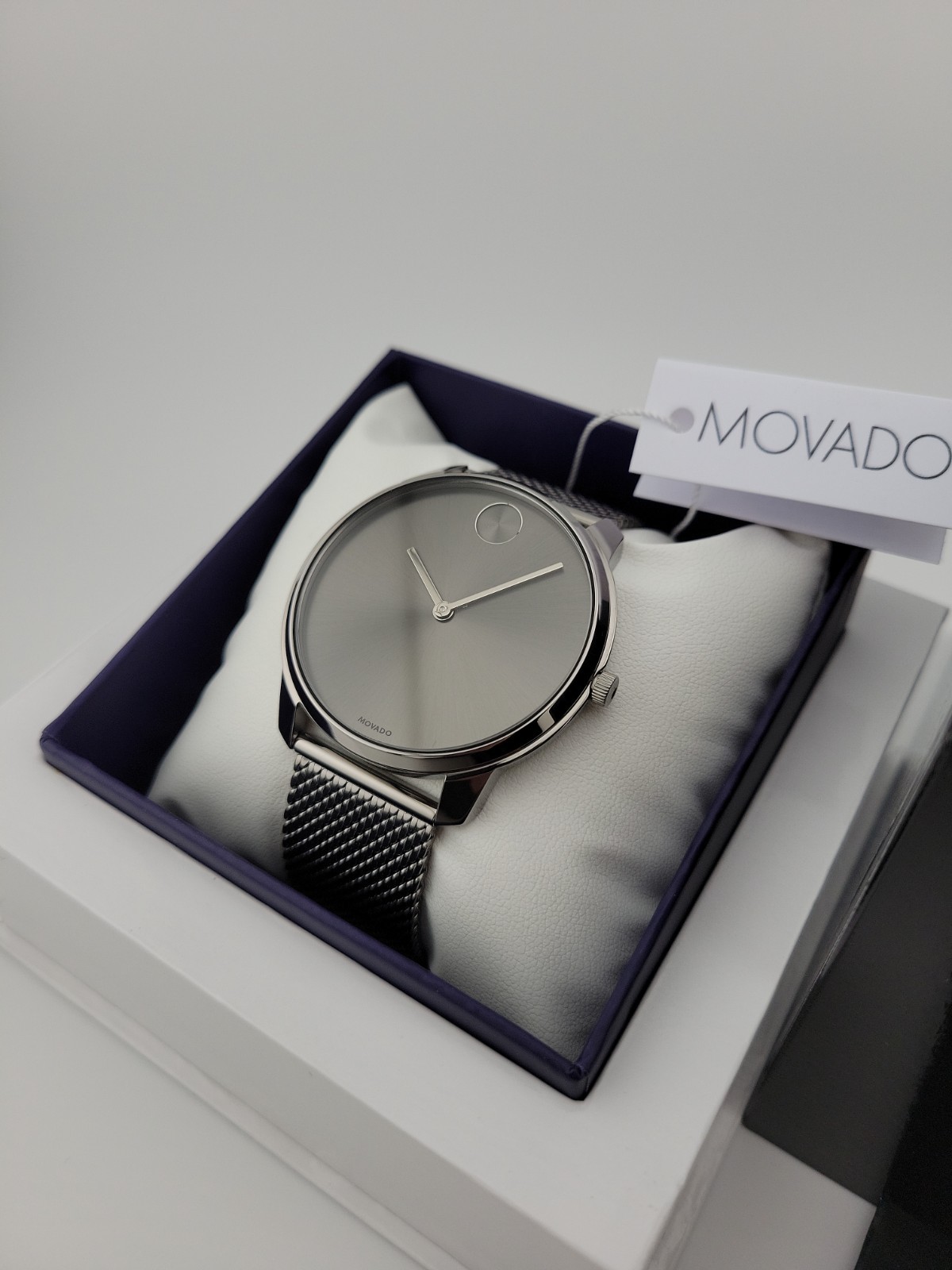 $695 MSRP | Movado Men’s Bold Gray Dial Stainless Steel Watch – 3600599 NEW