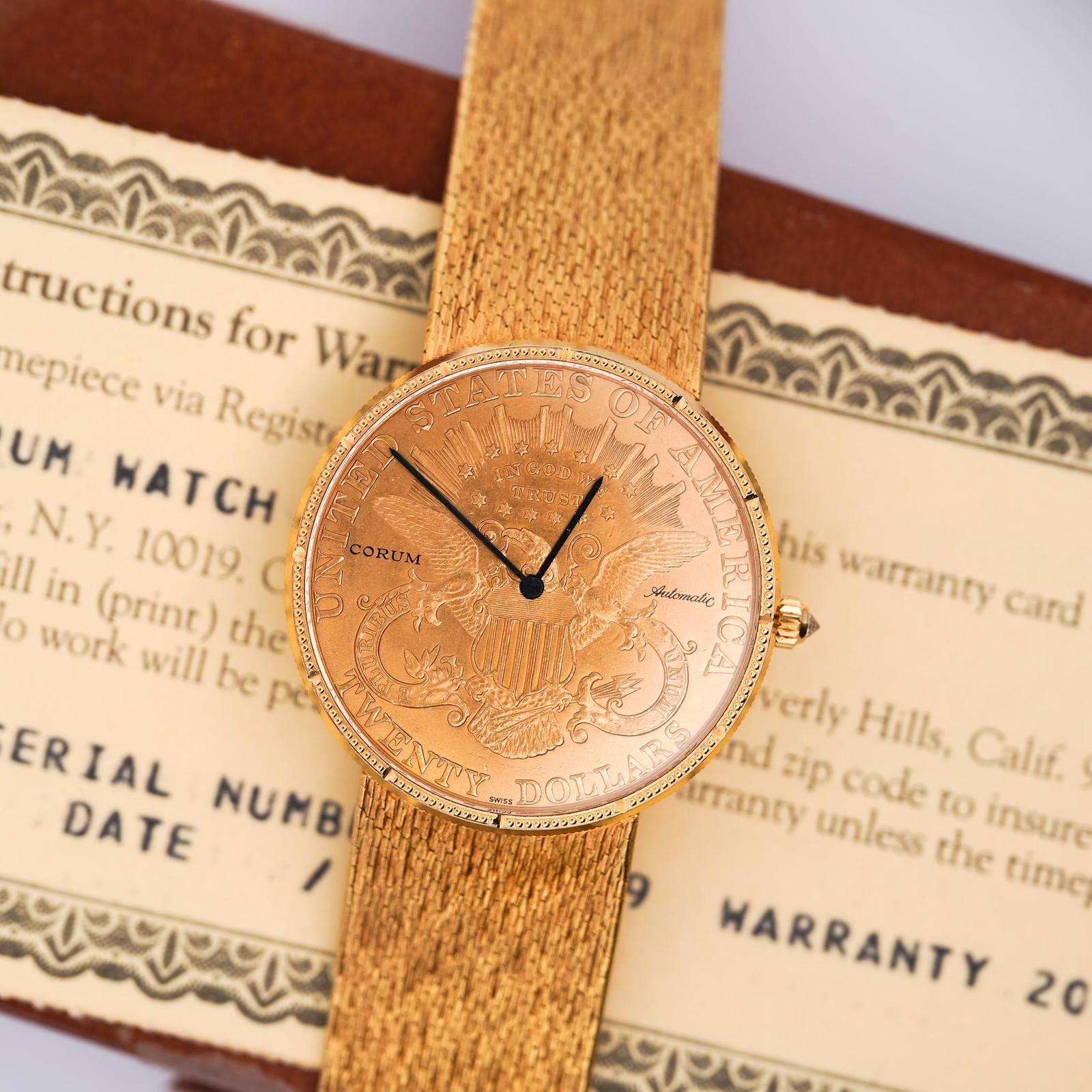 Corum 1895 US 20 Dollar Liberty Gold Coin 18K Yellow Gold 35mm Automatic Watch