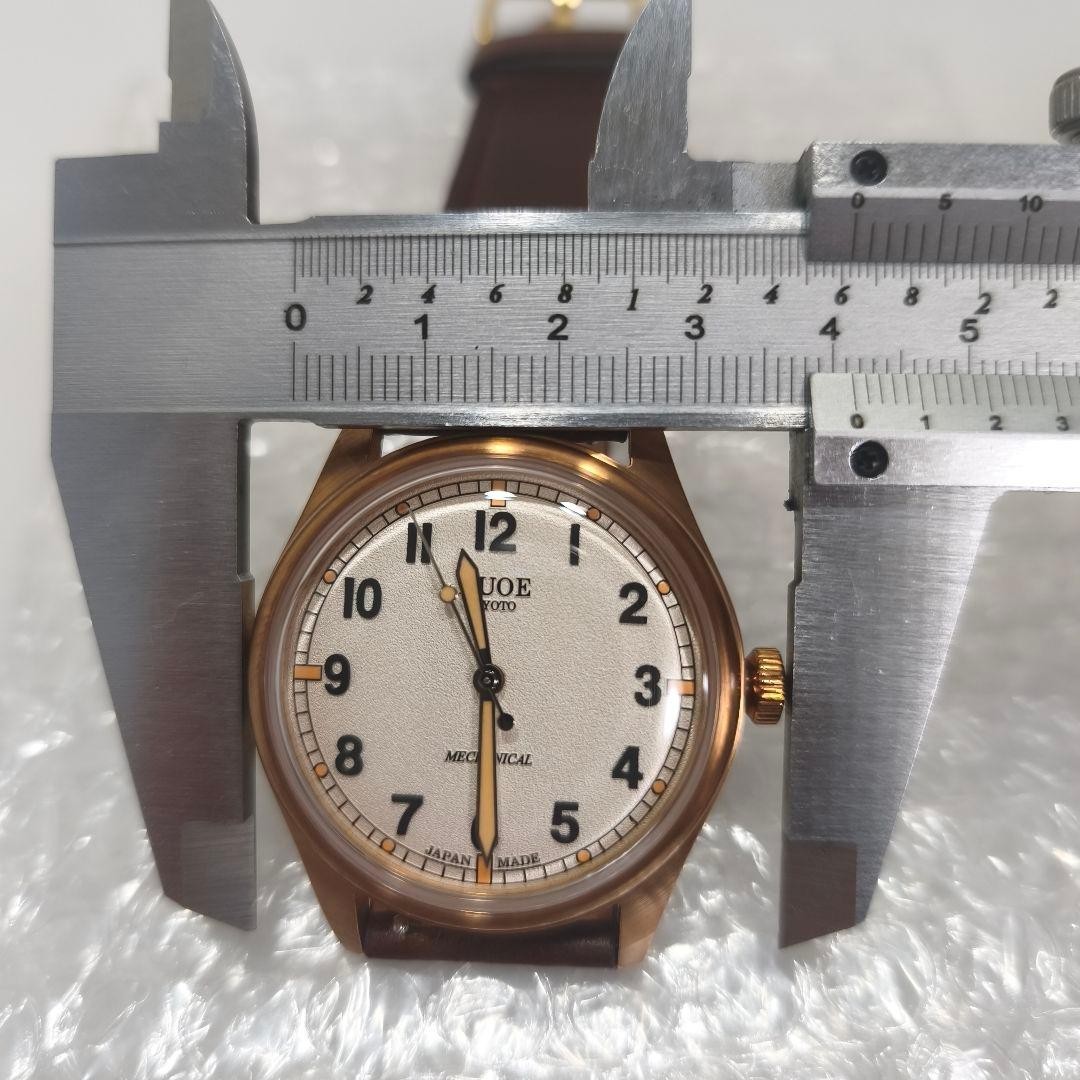 KUOE Kyoto Old Smith 90-002 Bronze Automatic Watch CuSn8 37mm Brown Leather