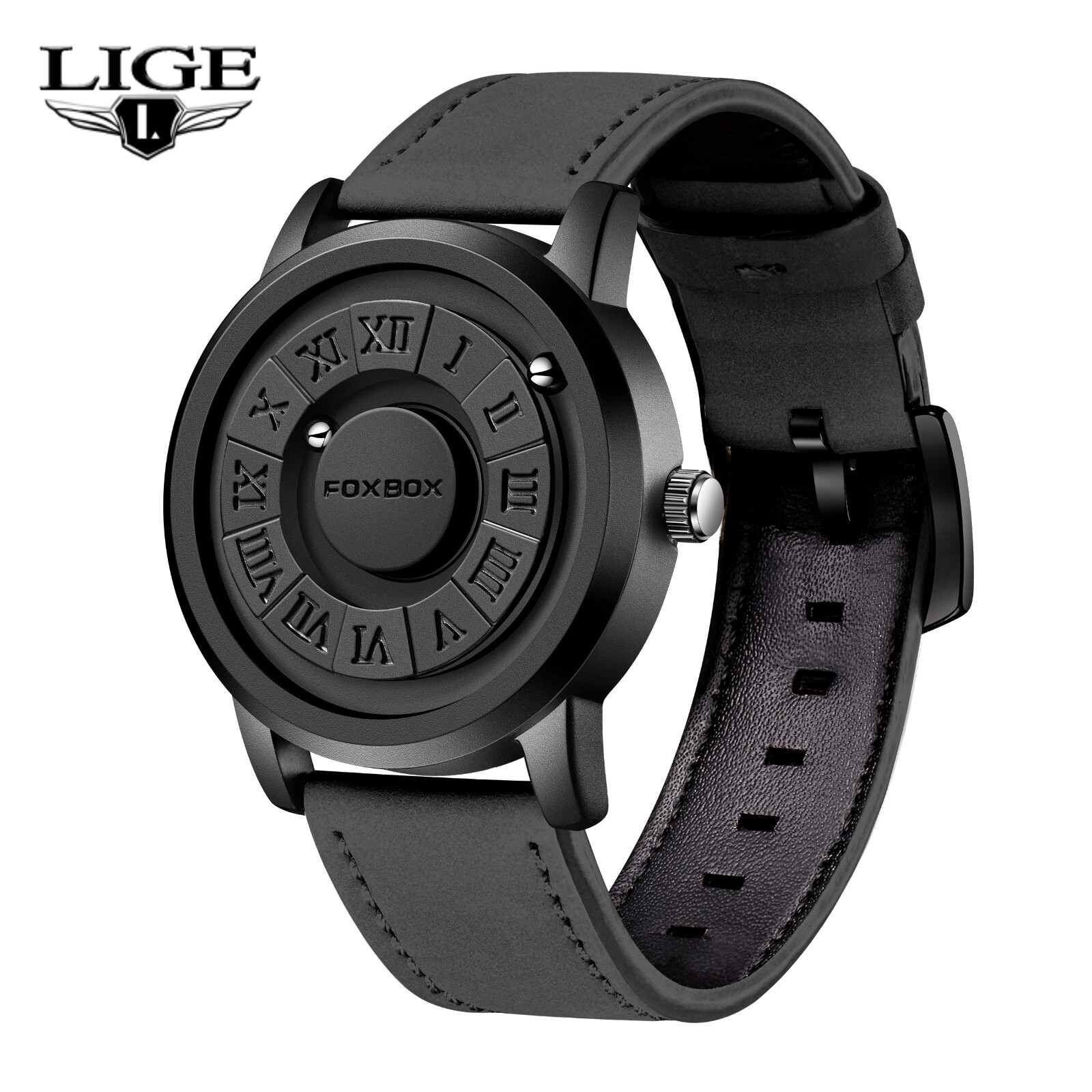 Men’s Watch Quartz Scrolling Bead Magne 3ATM Waterproof Luxury Sport Wristwatch