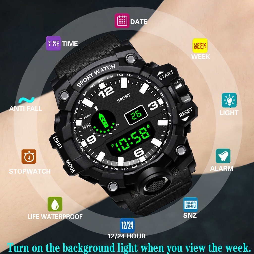 Men’s Watch Waterproof Electronic Watch Luminous Waterproof Sports Wristwatch