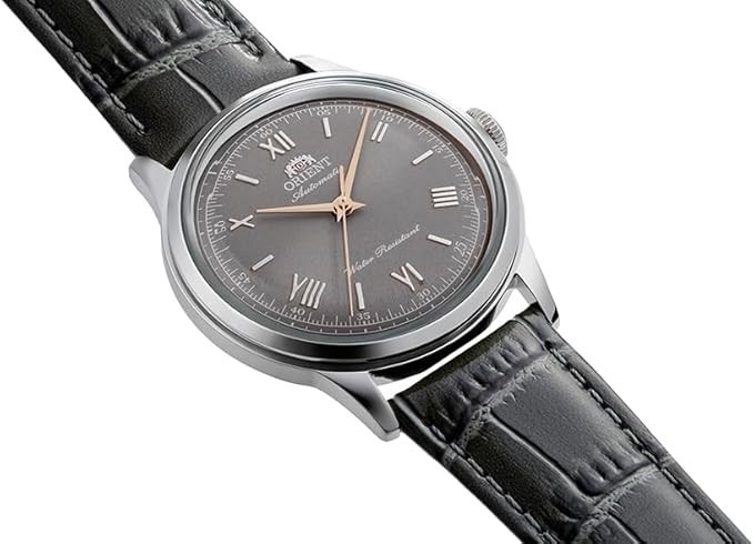 ORIENT RN-BB0006N Bambino 38mm Gray Roman No Date Automatic Leather Watch