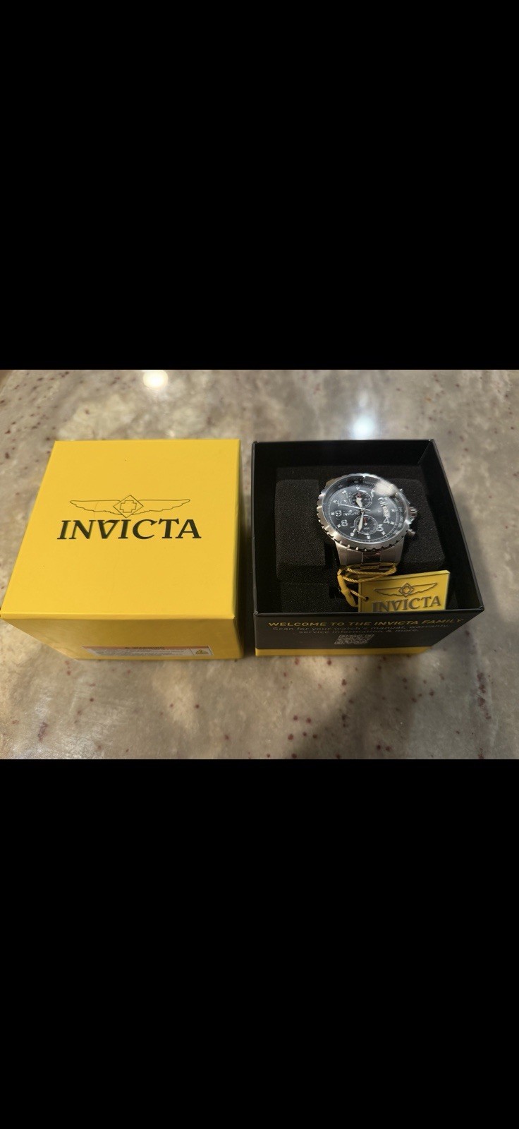 Invicta Specialty Men’s Chronograph Watch Black Dial SS Bracelet Tach Date 100m